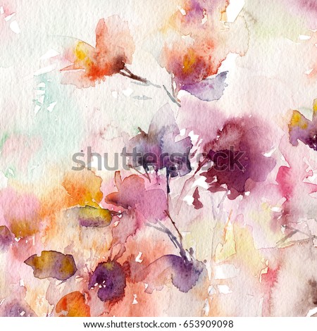Floral background. Watercolor floral background. Greeting card. Wedding invitation template. Floral card. Spring flowers. Watercolor floral wall art painting for home decor.