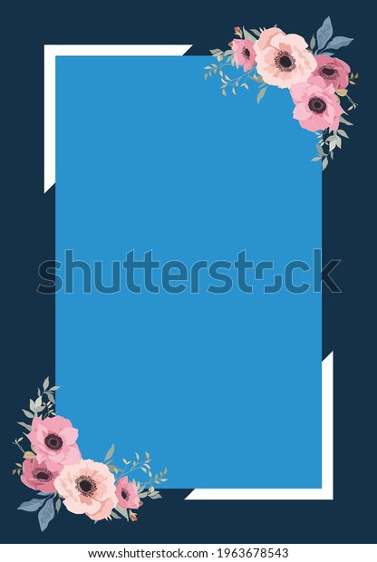 Floral Blank Template Set Floral Invitation Stock Illustration