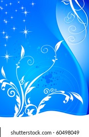 Floral blue vector background