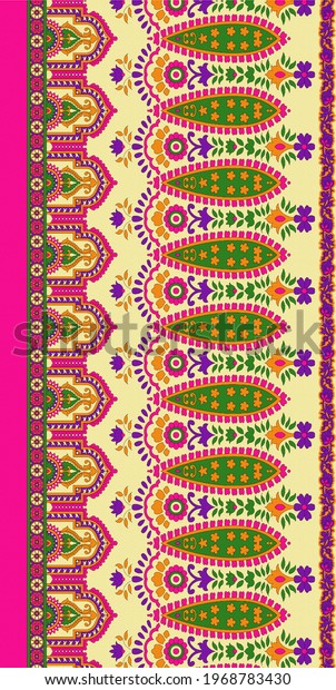 Floral Border Color Full Beautiful Stock Illustration 1968783430 ...