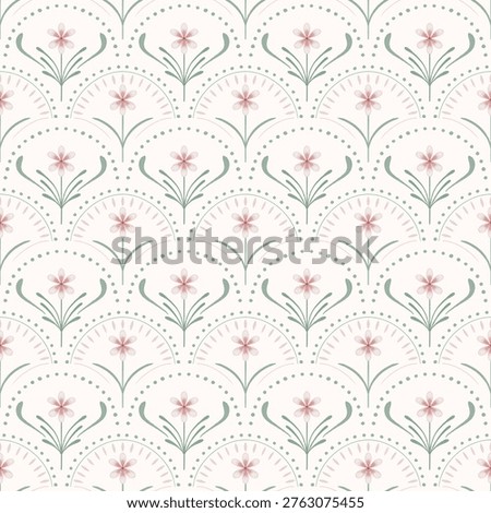 Floral botanical romantic seamless pattern handdrawn
