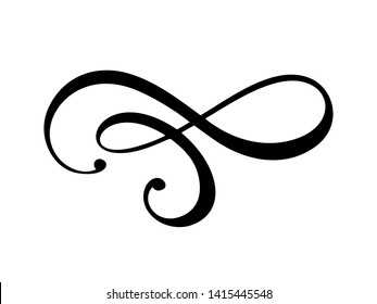 Floral Calligraphy Element Flourish Border Divider Stock Illustration ...