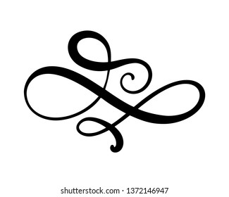 Vector Floral Calligraphy Element Flourish Divider Stock Vector ...