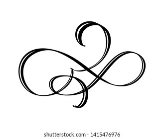 Vector Floral Calligraphy Element Flourish Hand Stock Vector (Royalty ...