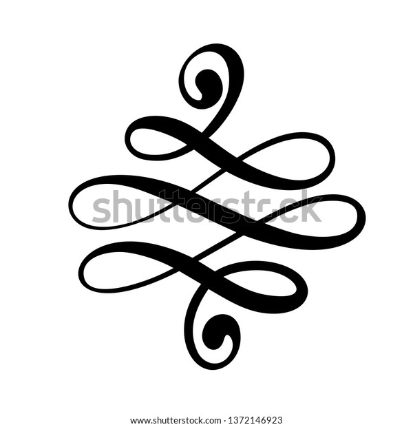 floral calligraphy element flourish, hand drawn\
divider for page decoration and frame design illustration swirl\
sign. Decorative silhouette for wedding cards and invitations.\
Vintage flower