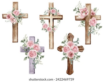Floral cross and pink