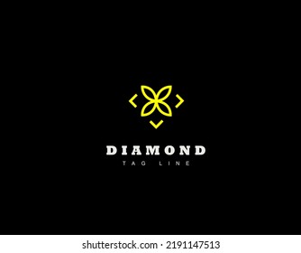 Floral Dimond Logo Design Shape