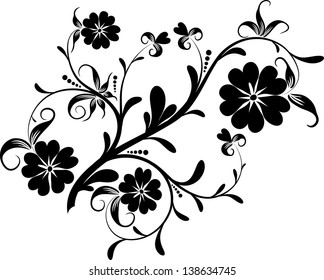 Similar Images, Stock Photos & Vectors of Floral black and white Design ...