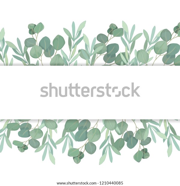 Floral Greenery Card Template Eucalyptus Branch Stock Illustration ...