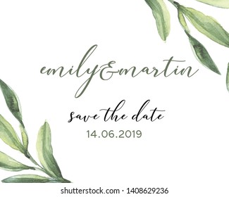 Floral Leaf Wedding Invitaion Card