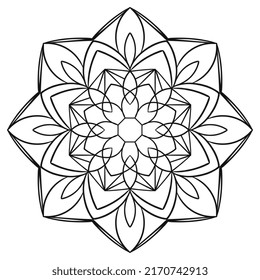 Floral Mandala Black White Mandala Mandala Stock Illustration ...