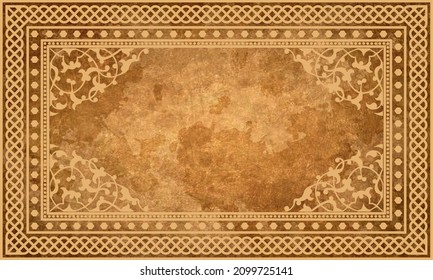 Floral ornamental design for rug, carpet and kilim. Rug, runner, mats, textile. Ornamental with decorative elements.