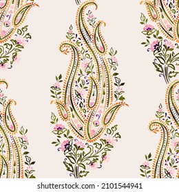 Floral Paisley Pattern, Indian Floral Pattern, Persian Pattern For Fabric, Textile, Fashion, Home Decor, Bedding, Wedding Invitation, Stationery, Wall Art, Wallpaper, And More.