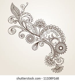 Floral Pattern Hand Drawing Illustration Stock Vector (Royalty Free ...