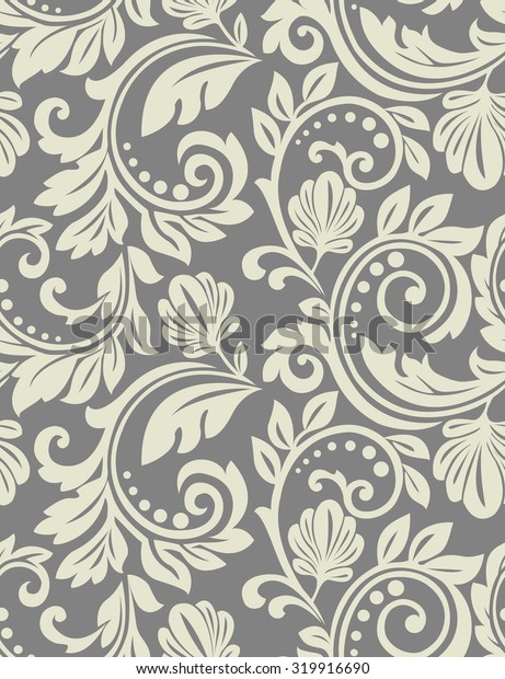 Floral Pattern Wallpaper Baroque Damask Seamless Stock Illustration ...