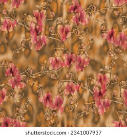 Floral pattern wave blurry