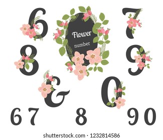 Navy Floral Number Set Digits 1 Stock Illustration 1136371958 ...