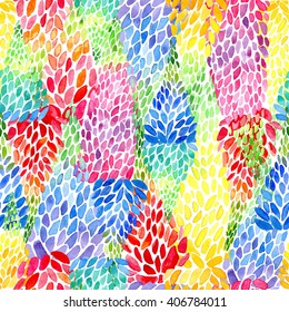 Floral Seamless Abstract Pattern.Colorful Lupines Flowers.Bluebonnet.Watercolor Hand Drawn Illustration.