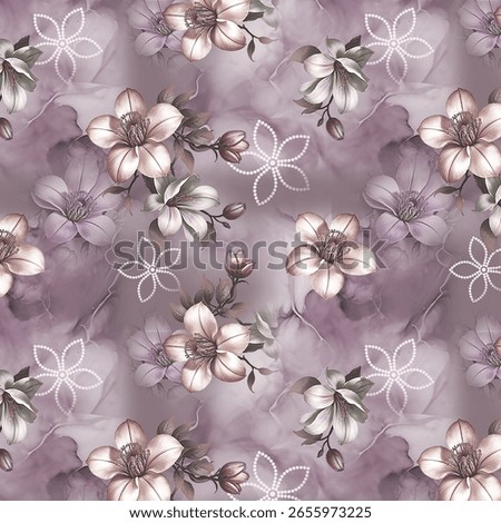 Floral seamless All over pattern with Background effects, new creation Textile Design For Fabric And Paper Print
