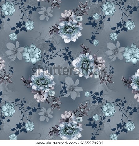 Floral seamless All over pattern with Background effects, new creation Textile Design For Fabric And Paper Print