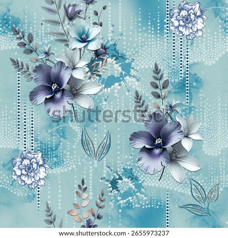 Floral seamless All over pattern with Background effects, new creation Textile Design For Fabric And Paper Print