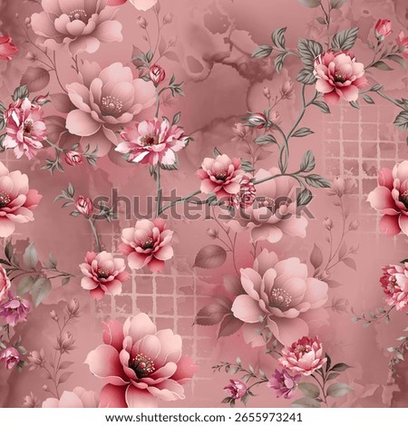 Floral seamless All over pattern with Background effects, new creation Textile Design For Fabric And Paper Print