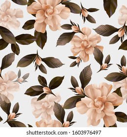 
Floral Seamless Gardenia Pattern For Surface Design