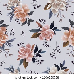 Floral Seamless Gardenia Pattern For Surface Design