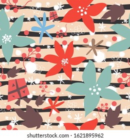 Floral Seamless Pattern. For backgrounds, wallpapers, fabric, prints, textiles, wrapping, cards, swatches, t-shirts, scrapbooks, blankets, pillows, etc. Unique Delicate Design. 