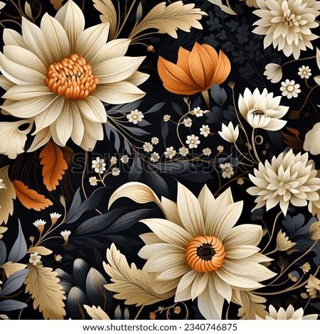 
floral seamless pattern. Delicate and vibrant blooms intertwine gracefully, forming a captivating and timeless design for print textile