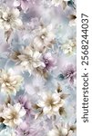 Floral seamless pattern design for textiles and wallpapers featuring elegant blossoms