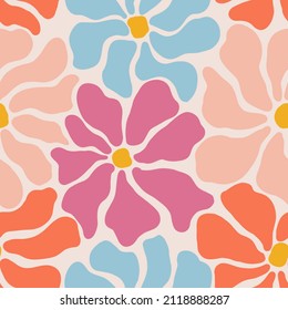 Floral seamless pattern in minimalist style