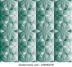 floral seamless pattern. Raster copy illustration. bas-relief