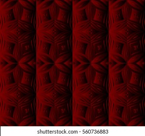 floral seamless pattern. raster copy illustration. bas-relief