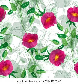 Floral seamless pattern, raster illustration