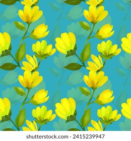 floral seamless pattern with textural background