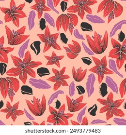 Floral seamless repeating pattern tile