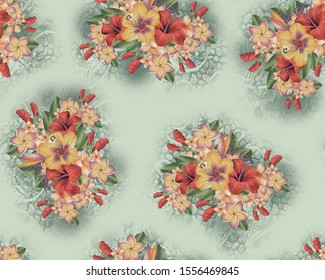 Floral Seemless Pattern With Background