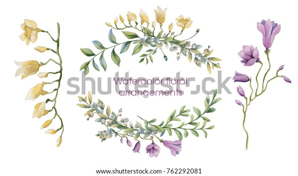 花柄セット 植物イラスト 水彩花 のイラスト素材