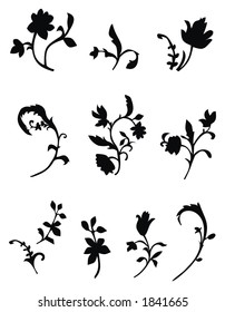 Floral Silhouettes Stock Illustration 1841665 | Shutterstock