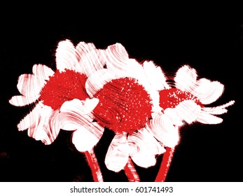 floral style smoke red line ornament background, flower abstract frame