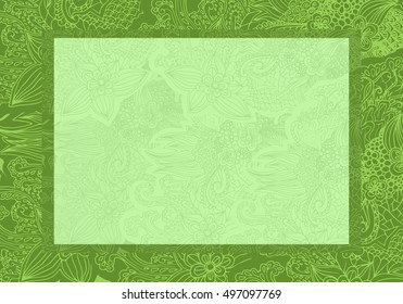 floral valentine wedding card invitation green intricate pattern beautiful cute bright accent - Powered by Shutterstock