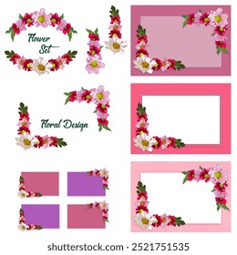 Floral wedding Invitation card, save the date. Wedding invitation suite template. Pink variegated floral textured invitation card, table cards, menu and envelope. Floral border - Powered by Shutterstock