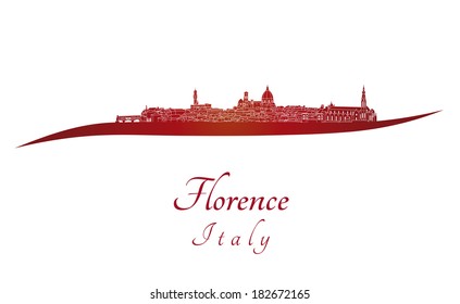 Florence skyline in red