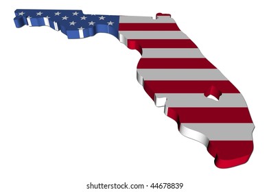 Map State Florida American Flag Illustration Stock Vector (Royalty Free ...