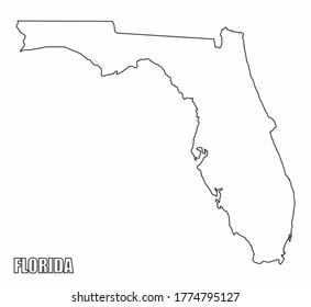 High Detailed Vector Contour Map Florida Stock Vector (Royalty Free