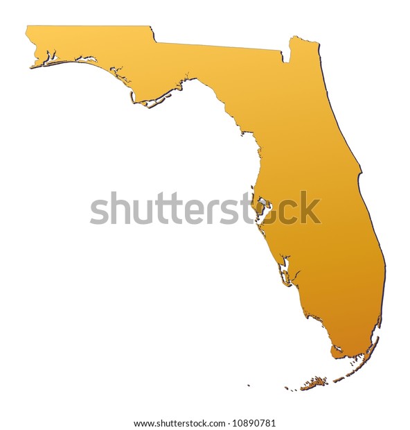 Florida Usa Map Filled Orange Gradient Stock Illustration 10890781