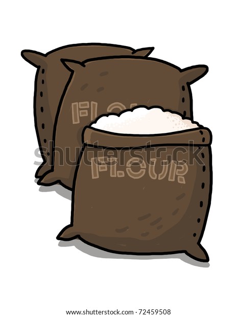 Flour Bags Illustration Burlap Bag Flour Stock Illustration 72459508