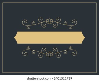 Flourishes calligraphic vintage ornamental background.  luxury invitation, restaurant menu or royalty certificate. Golden ornate page with swirls and vignettes elements - Powered by Shutterstock