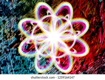 flower abstract line composition background, multicolored floral tetxture backdrop